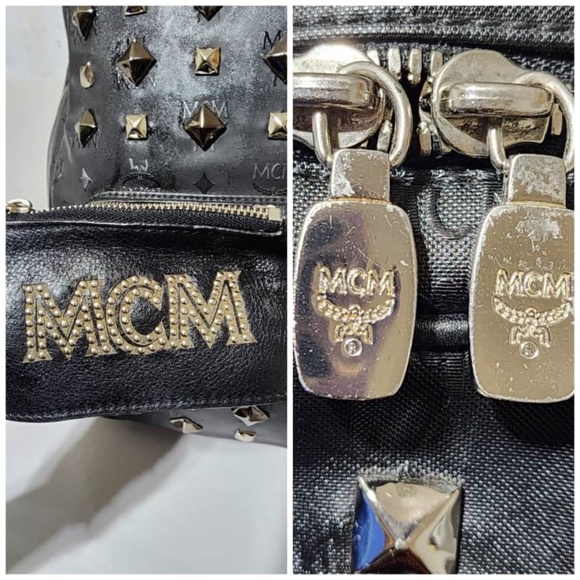 Authentic MCM Honshu Tantris Studded Backpack Black - Picture 10 of 16